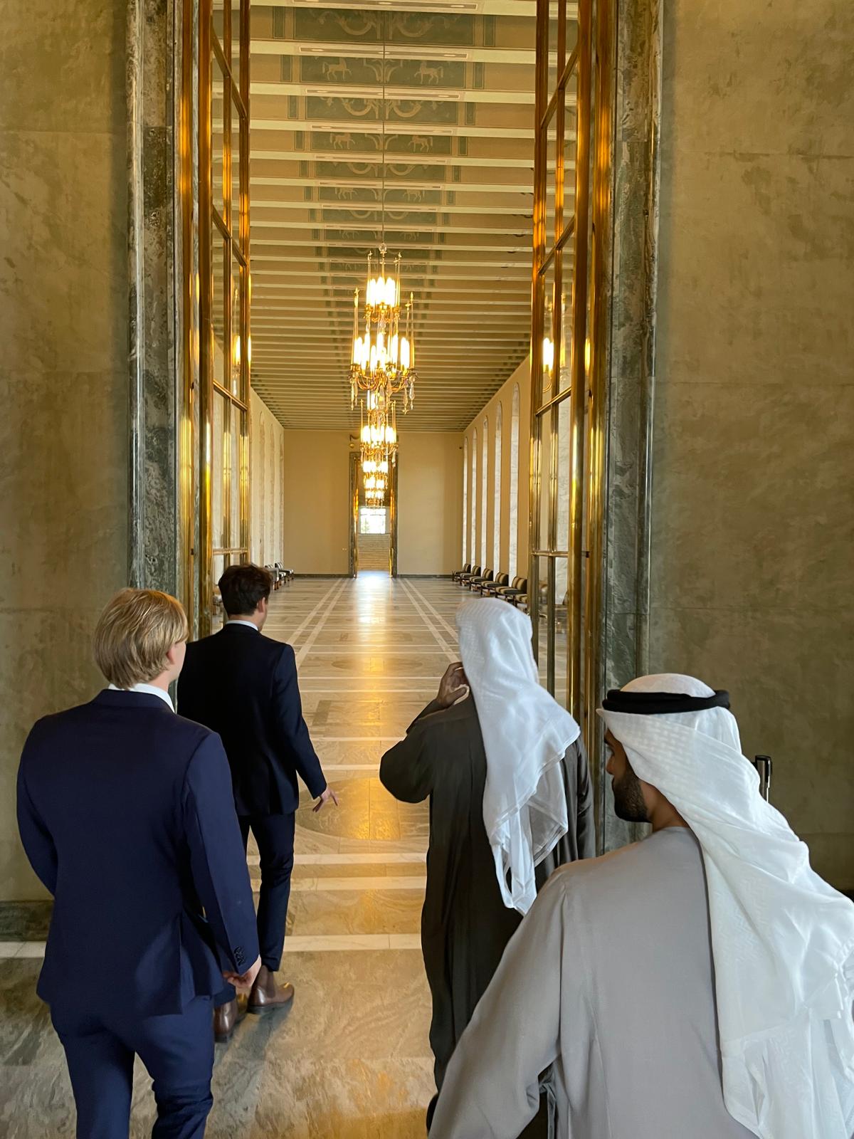 Finnish delegation received in a state hall in Ajman